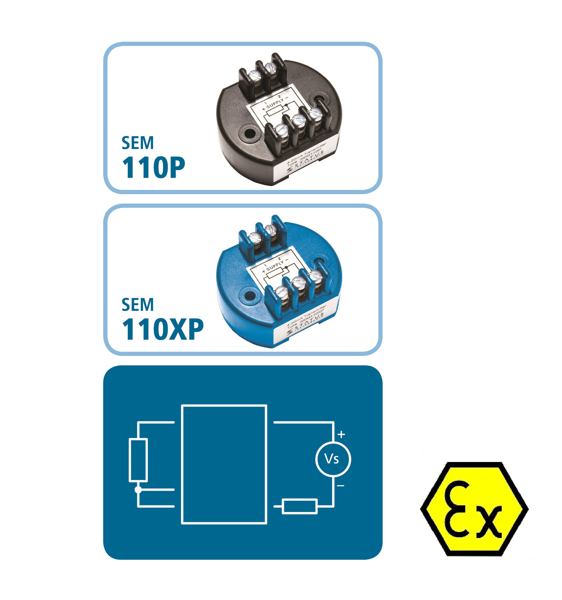 SEM110(X) pt100 analogue temperature transmitter