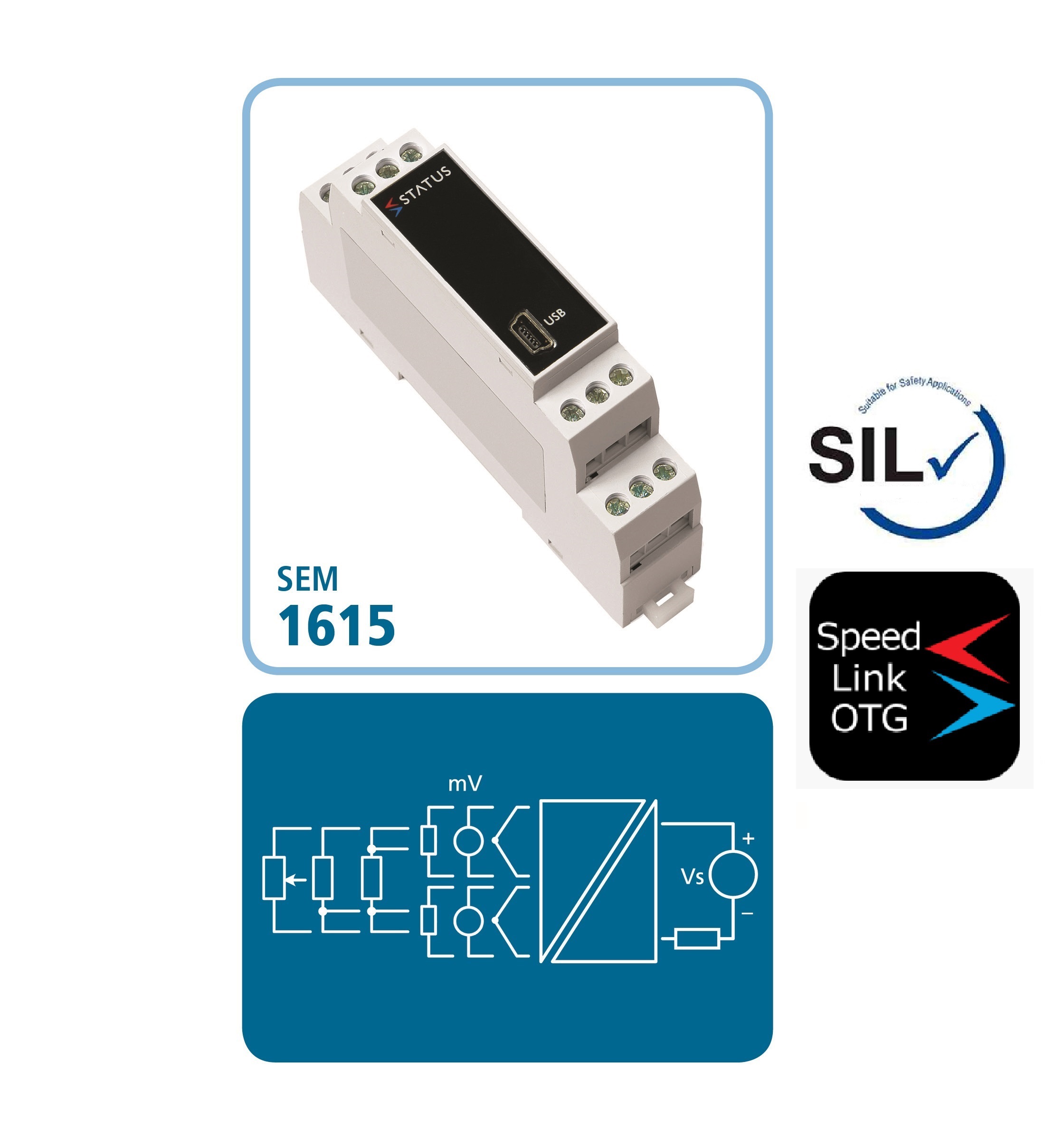 SEM1615 rail mount universal temperature transmitter